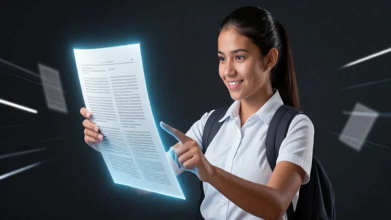 Estudiante mexicano interactúa con luz digital vibrante