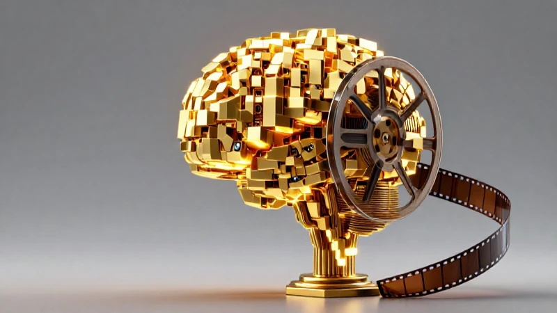 Cerebro conceptual dorado con estética cinematográfica