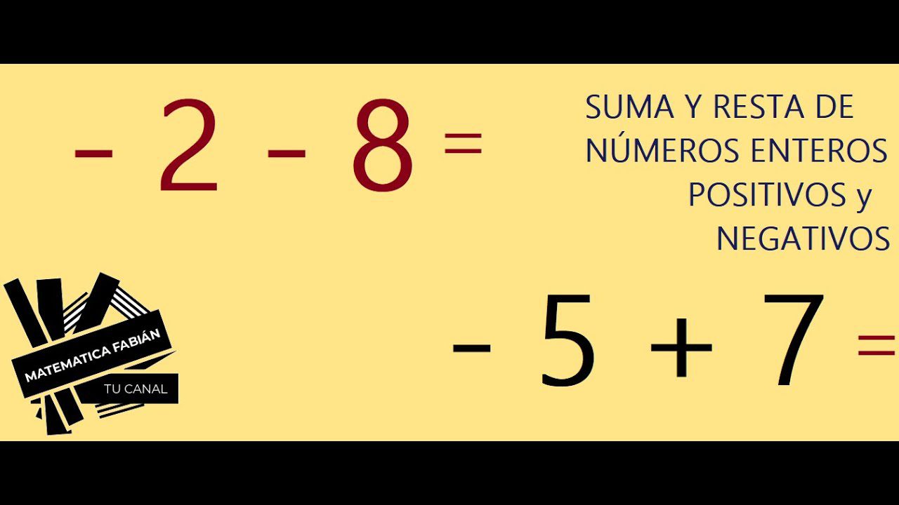 domina suma y resta numeros positivos y negativos