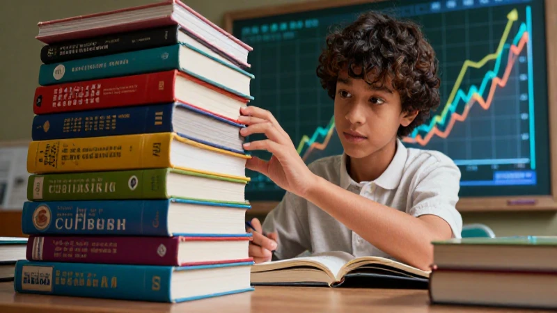 Estudiante moderno, libros y crecimiento financiero vibrantes