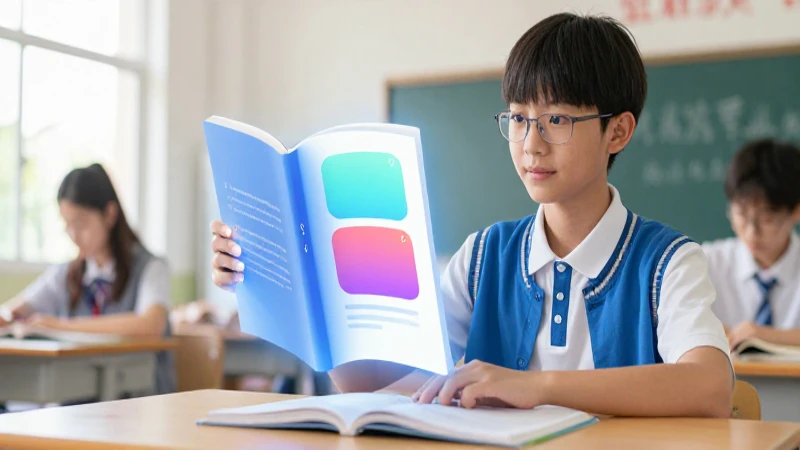 Estudiante lee libro digital en entorno moderno