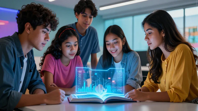Estudiantes mexicanos aprendiendo en un espacio educativo dinámico