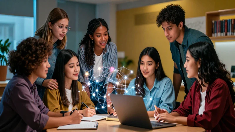 Estudiantes mexicanos en un vibrante ambiente académico