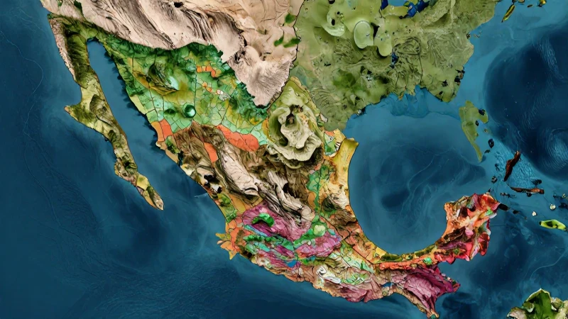 Mapa estilizado de México con sus 32 divisiones