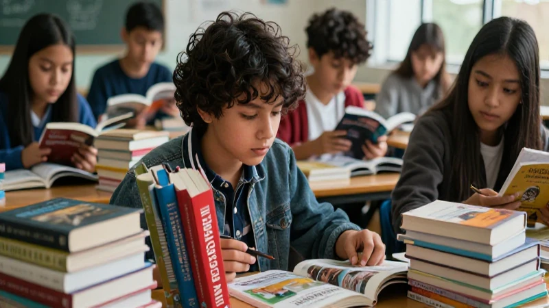 La lectura desde mi ventana: una experiencia única para disfrutar 4 Estudiante elige libros en aula moderna