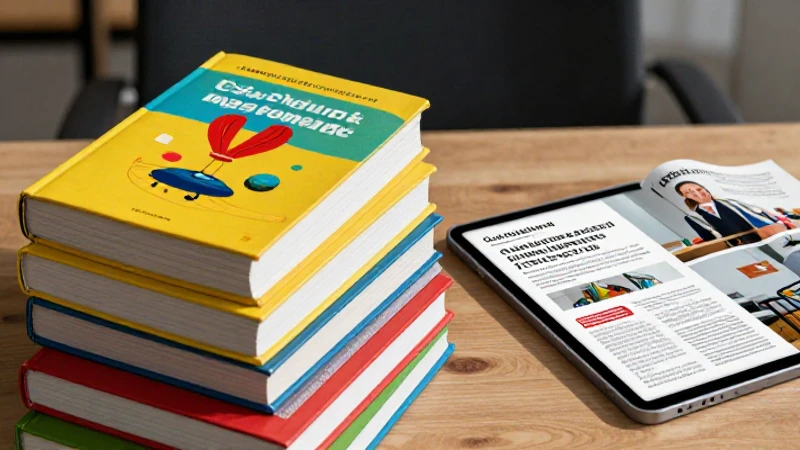 Libros coloridos y tablet en entorno académico
