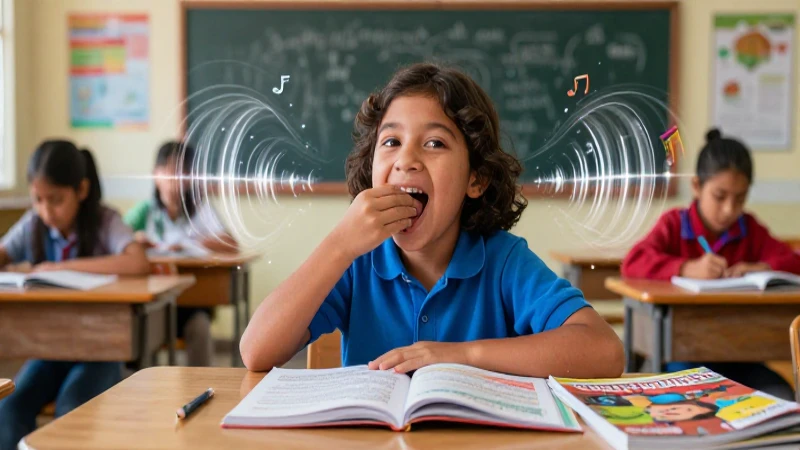 Estudiante mexicano aprende fonética con alegría