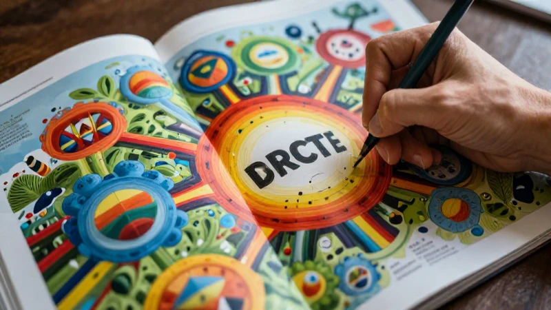 Educador moderno, mapa conceptual vibrante y detallado
