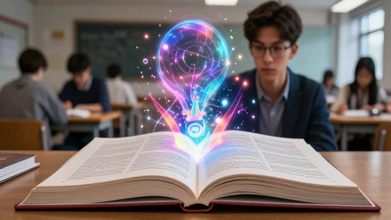 Ilustración educativa vibrante que simboliza el conocimiento