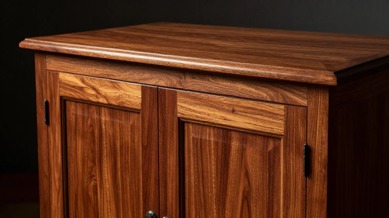 Mueble antiguo de ébano, detalle cinematográfico