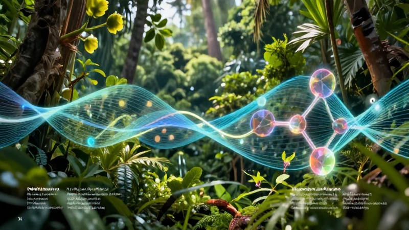 Ecología: Concepto, Ramas y Ciencias Auxiliares Esenciales 6 Ecosistema mexicano con datos científicos luminosos
