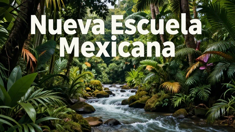 Ilustración tropical vibrante de ecosistema educativo
