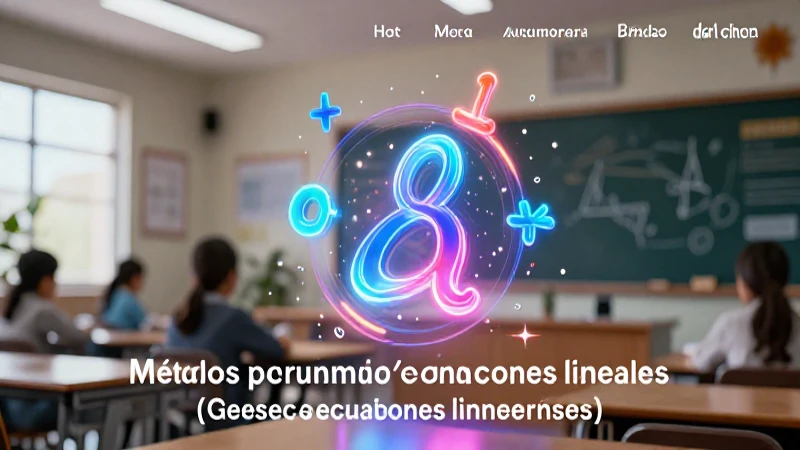 Portada atractiva de ecuaciones lineales en clase