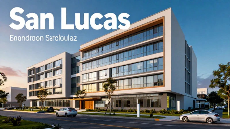 Fachada moderna de San Lucas con estilo editorial