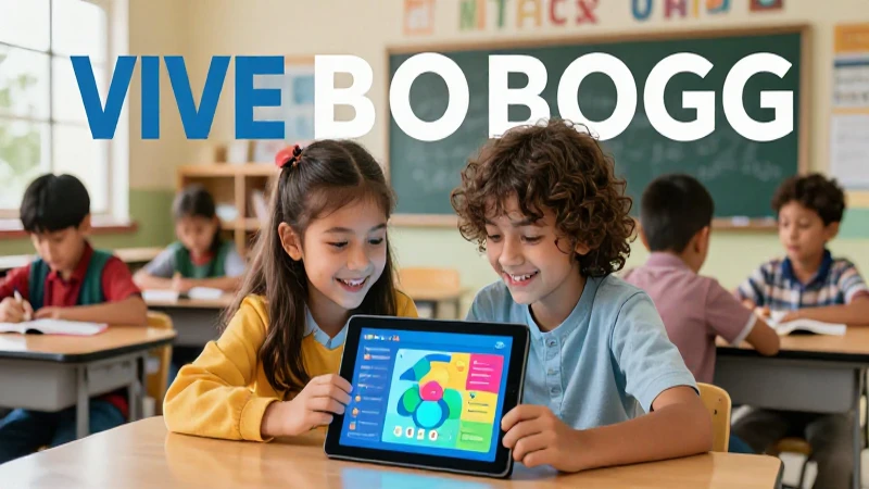 Niño feliz interactúa con tecnología educativa en México