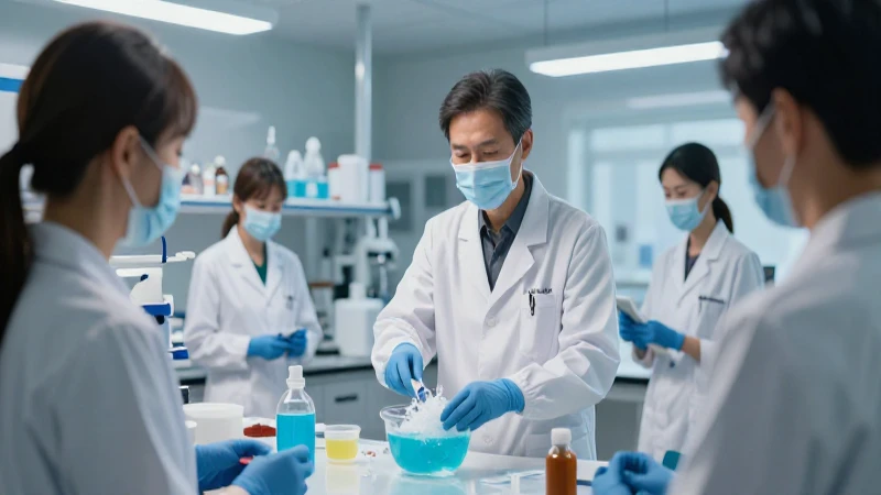 Instrucción profesional de salud en laboratorio limpio