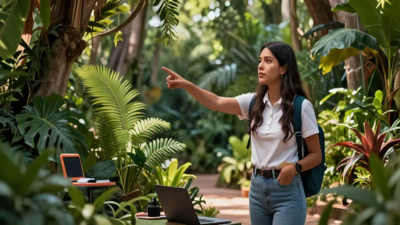 Estudiantes interactúan con el ecosistema usando herramientas pedagógicas