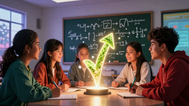 Estudiantes mexicanos colaboran en un aula moderna