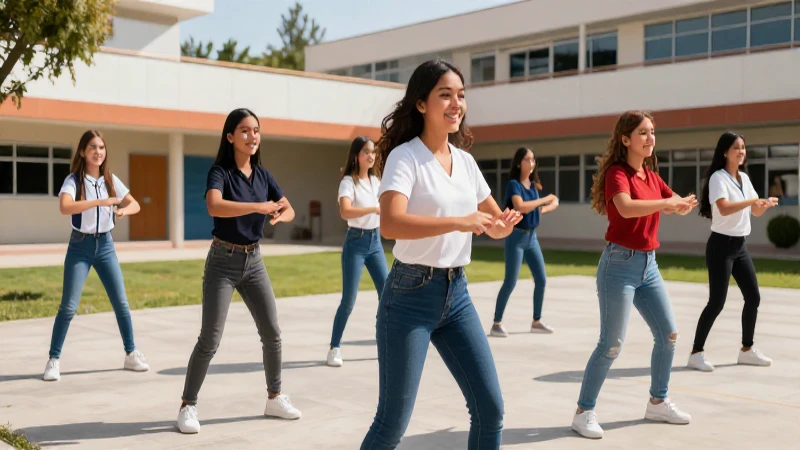 Estudiantes mexicanos practicando deporte al aire libre