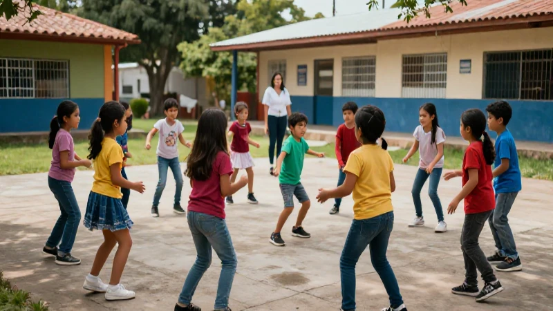 Niños mexicanos jugamos con energía al aire libre