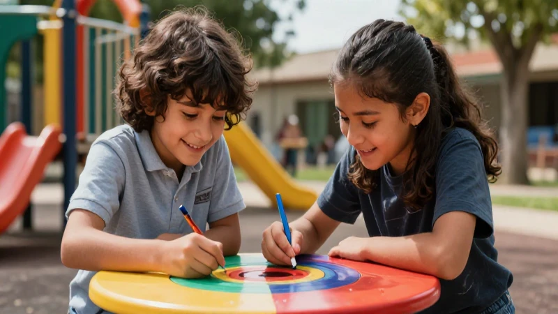 Niños sonrientes jugando en un parque