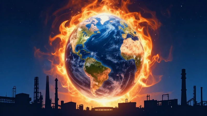 Tierra industrial bajo un calor intenso