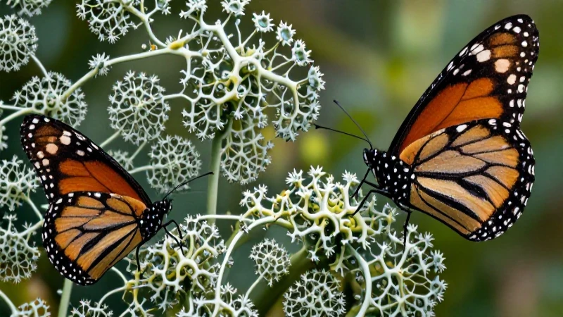 Efecto: Definición y Concepto Esencial que Debes Conocer 8 Mariposa monarca y ecosistema fractal vibrante