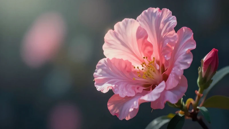 Efímero: significado, origen y connotaciones en la vida 4 Flor vibrante en primer plano con iluminación cinematográfica