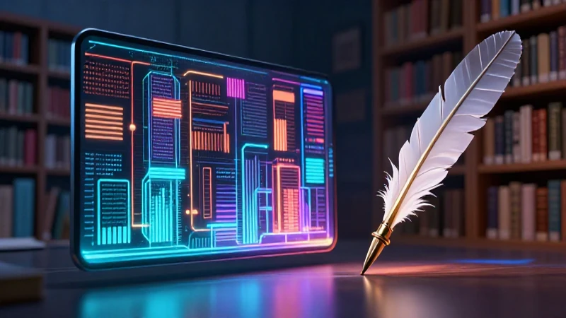 Biblioteca digital futurista con un estilo académico dinámico