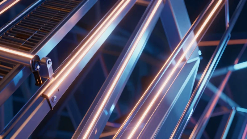Estructura angular dinámica con iluminación vibrante