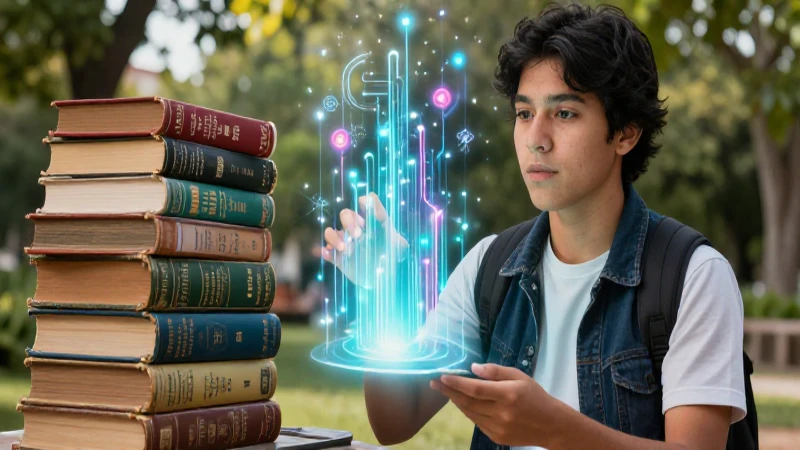 Estudiante mexicano brillante con atmósfera académica