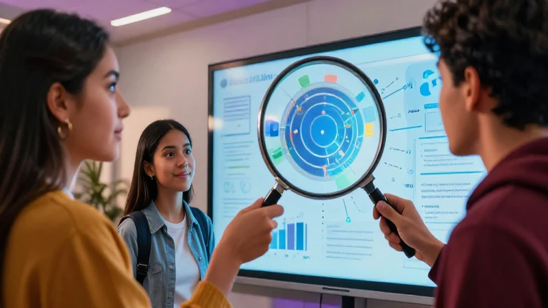Estudiantes mexicanos observan gráficos educativos modernos y dinámicos