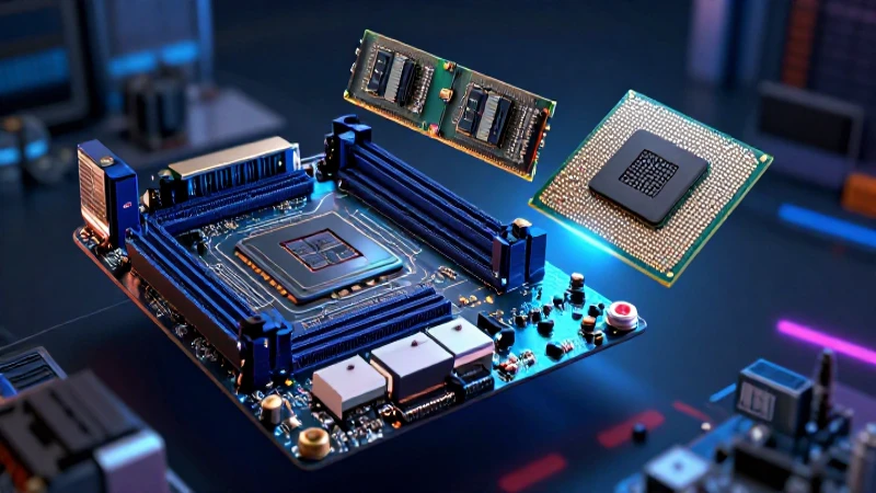 Ilustración digital de hardware avanzado en revista