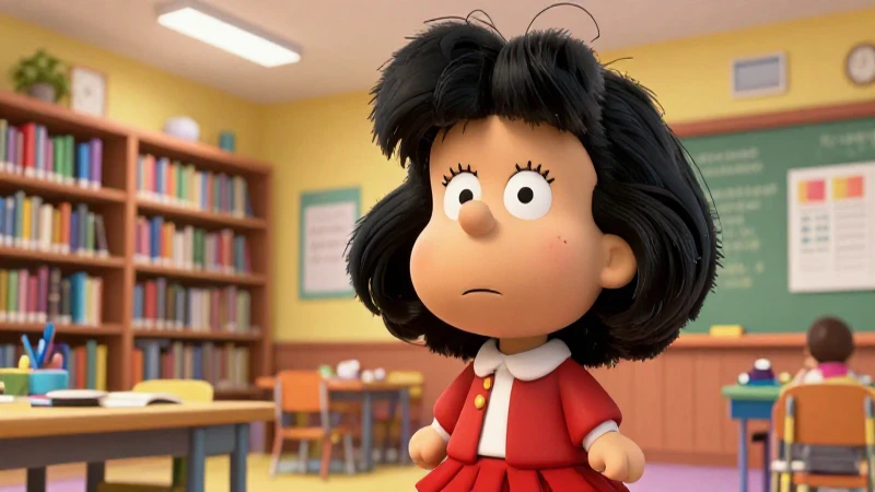 Ejemplo de historietas: 10 inspiradores casos destacados 4 Mafalda: crítica social vibrante en ilustración detallada