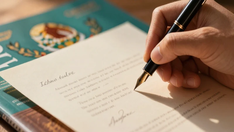 Escritura profesional sofisticada sobre papel elegante