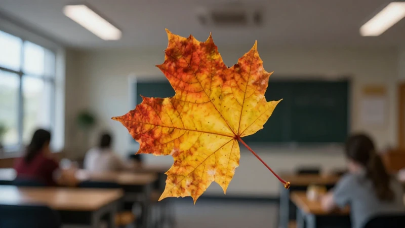 Hoja vibrante en primer plano académico