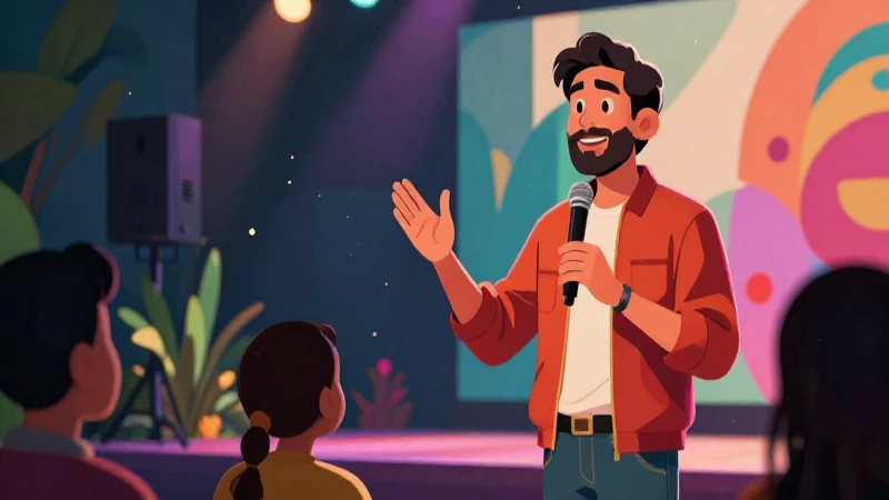 Oratoria inspiradora con estilo visual moderno