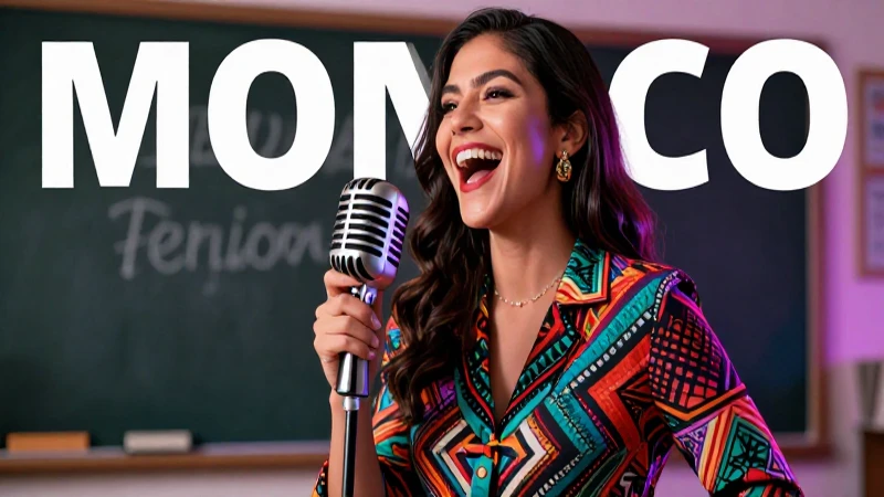 Educadora alegre con toque moderno mexicano