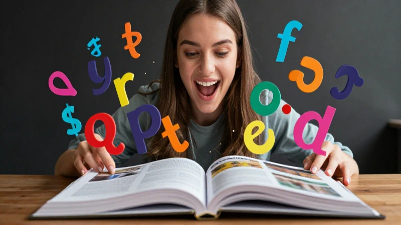 100 ejemplos de pronombres para aprender 18 Estudiante vibrante presenta símbolos abstractos en libro