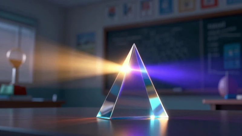 Rayo de luz vibrante refrascándose en cristal