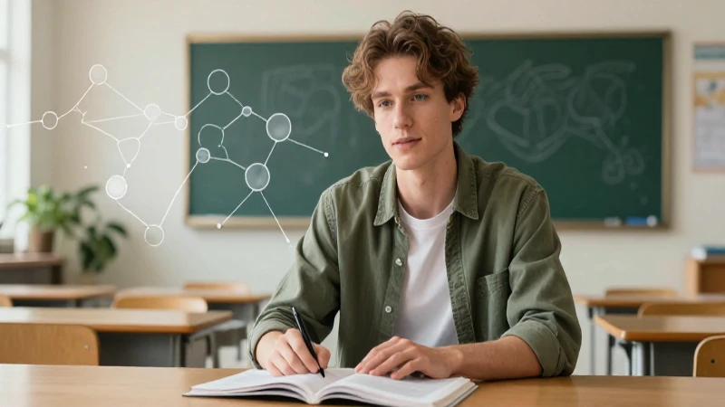 Conoce un ejemplo de reproducción sexual y aprende sus fundamentos 3 Joven atractivo en aula con estética moderna