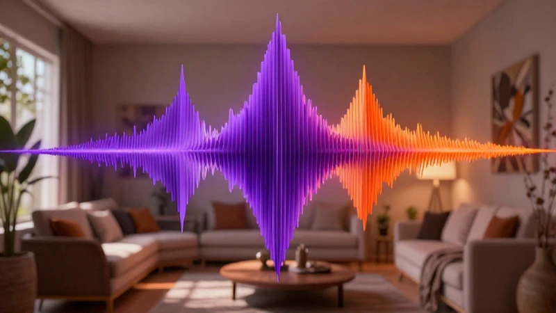 Sonido grave en una sala moderna vibrante