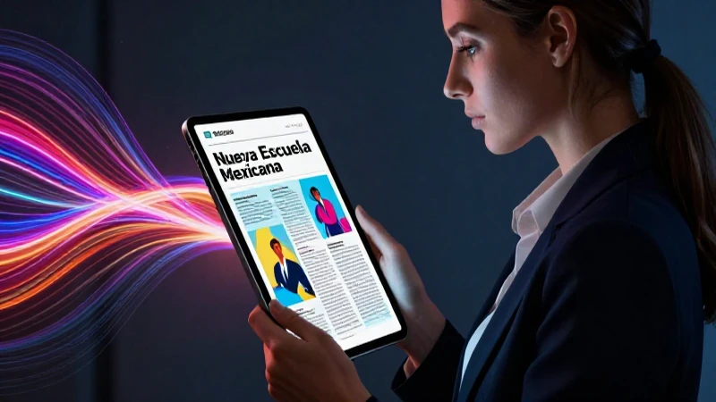 Mujer moderna con tablet y temas de educación