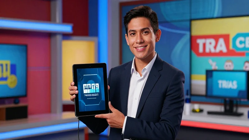 Joven docente mexicano con tableta profesional