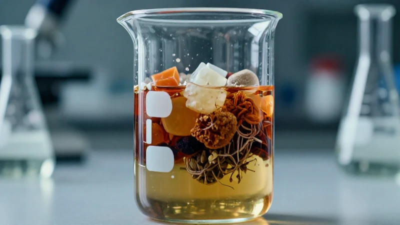 Matraz con mezcla vibrante y detallada en laboratorio