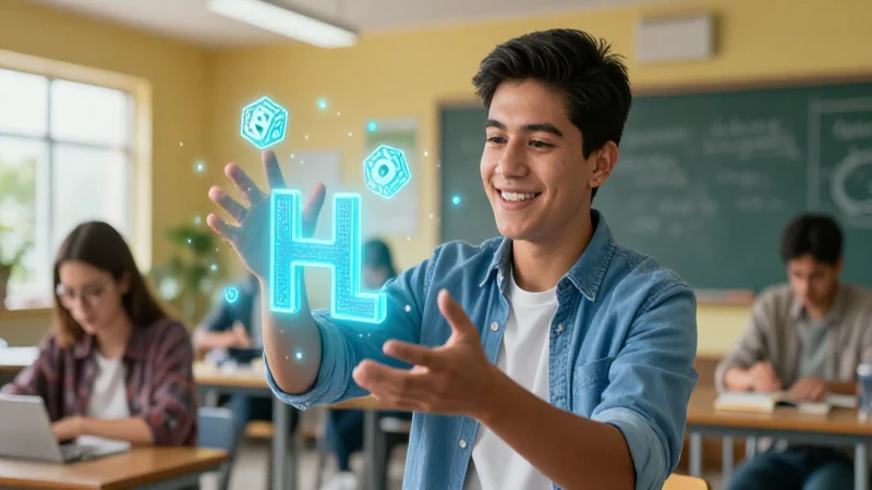 Joven mexicano interactúa con bloques brillantes
