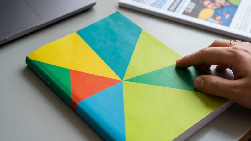 Cuaderno geométrico limpio, luz moderna y realista