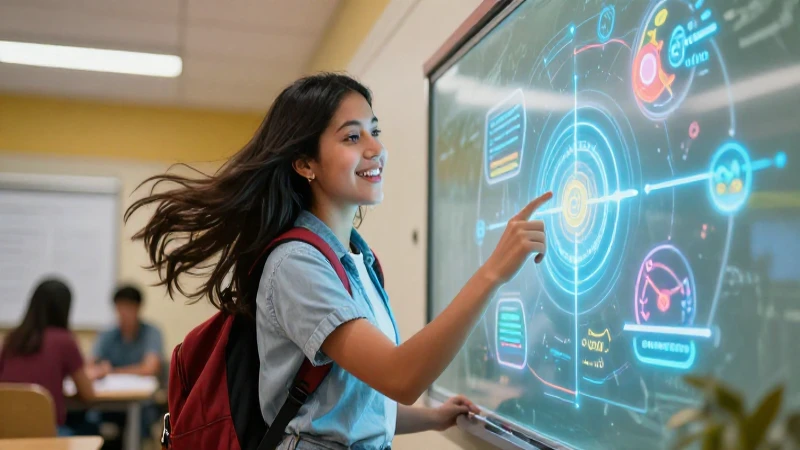 Estudiante mexicano aprende en entorno vibrante