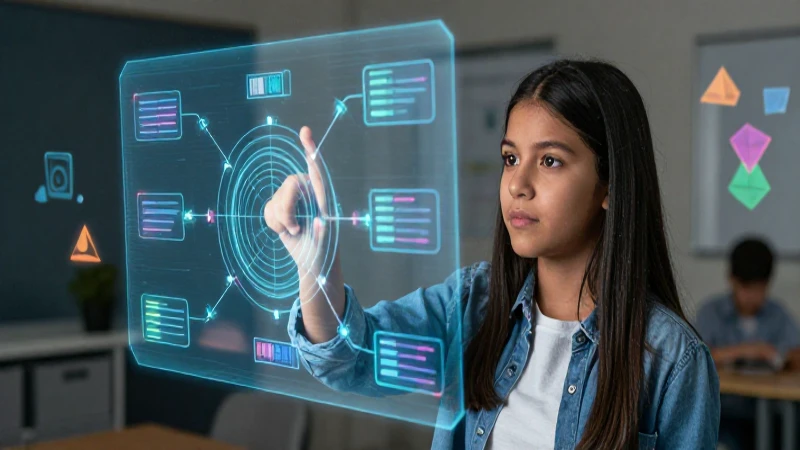 Estudiante aprende con tecnología holográfica