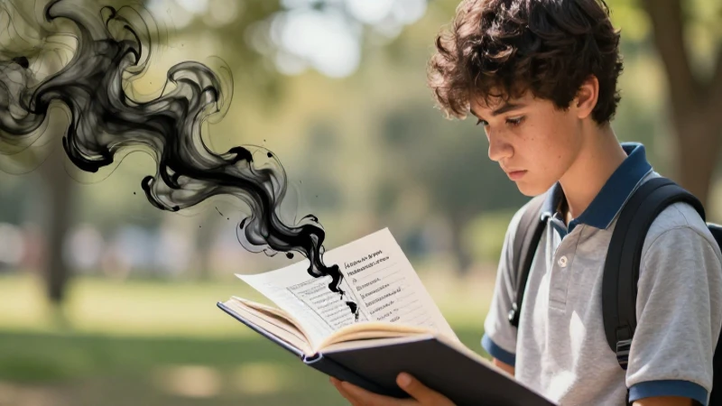 Ilustración dinámica de estudiante poético